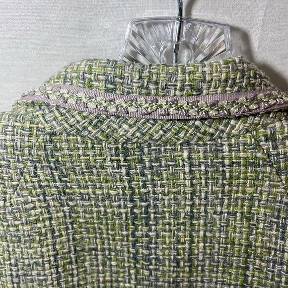 NWT Pendleton Womens sz 18 Blazer Green Mint Purple Silk Tweed Satin Lining - Picture 12 of 14